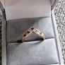 Diamond and Sapphire Wishbone 9ct Gold Ring Image 3