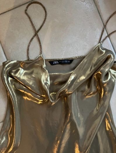 Viral Zara gold cocktail dress