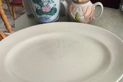 2 Items O Pottery  1- Large Platter 19.00 Euro. 40 X 31 Cm. 2-vintage Chinese Vase, 1960s 32.00