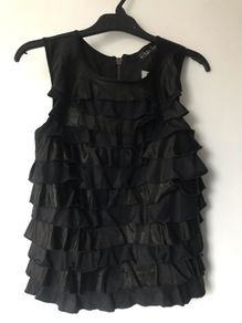River Island black ruffle top size UK 8 - New