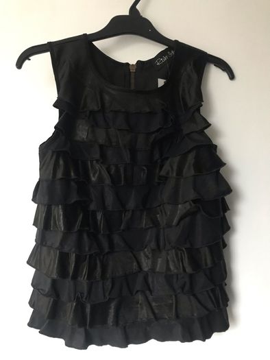River Island black ruffle top size UK 8 - New