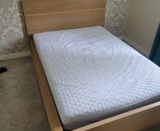 White Oak Ikea Malm double bed woth drawers