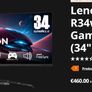 Lenovo R34 - Ultrawide QHD Curved Gaming Monitor (34") Image 2
