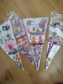 Sweet plastic cones to fill for party