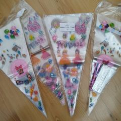 Sweet plastic cones to fill for party
