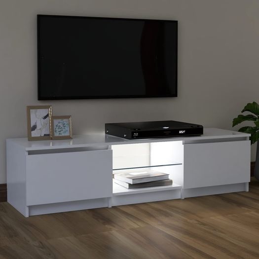 NEW SALE | TV Cabinet with LED Lights White 120x30x35.5 cm