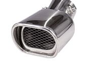 Car Exhaust Tip, Chrome, Angled, Oval - 63mm