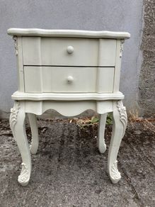 Bedside Locker -  White French Side Table