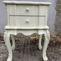 Bedside Locker -  White French Side Table