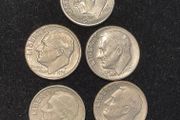 US American  dime coins 1965 1975 1976 1984 1990
