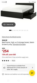 Ikea Malm Double bed with mattress