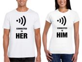 Connected to each other Funny couples t-shirts valentines day gift present
