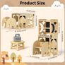 4-In-1 Toddler Kitchen Step Stool - Foldable Learning Standing Tower with Blackboard - Convertible Wooden Kitchen Stool Helper for Kids Boys Girls (Natural) Image 2