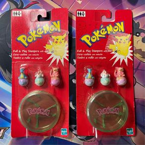 Pokemon Roll And Play Stampers With Case Hasbro Vintage 2000 Brand New Sealed