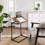 Side Table Laptop Table with Adjustable Surface Sofa Table Bedroom Living Room Simple Assembly Steel Frame Industrial Style Vintage Brown Black Image 4