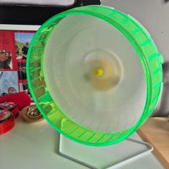 Small pet exercise wheel. Very good condition, about 33 cm tall. I used it for my pet hedgehog but suitable for any small pets