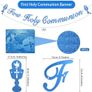 Holy Communion Decorations, First Communion Decorations Confirmation Decor,Blue Banner Pennant Bunting,Balloons,Cake Topper for Boys Christening Gifts Image 8