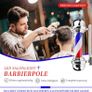 58cm LED Barber Pole Light Rotating Red Blue White Salon Sign Image 6