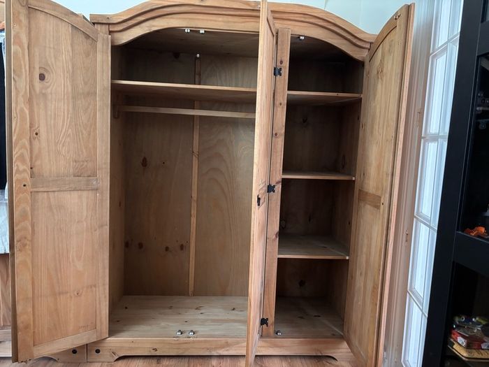 Pair of Solid Pine Corona Wardrobes