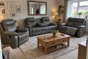 Stockton Fully Reclining Sofa Suite - Grey