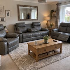 Stockton Fully Reclining Sofa Suite - Grey