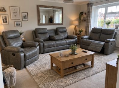 Stockton Fully Reclining Sofa Suite - Grey
