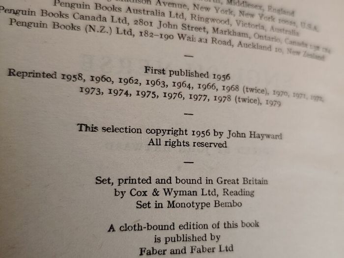 The Penguin Book of English Verse (John Hayward, 1979)