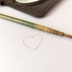 Antique Leather Wallet Purse with Propelling Pencil