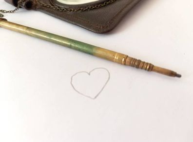Antique Leather Wallet Purse with Propelling Pencil