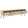 TV Cabinet with 6 Drawers 130x30x40 cm Solid Pinewood Image 3