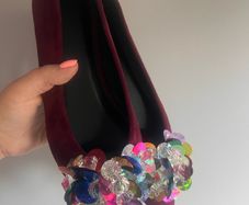 Burgundy ballerinas
