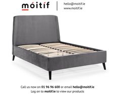 Fred Curved Headboard King-Sized Bed - Grey