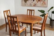 Vintage Mid Century Teak Extending Dining Table &amp; 4 Chairs