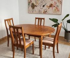 Mid Century Teak Extending Dining Table & 4 Chairs