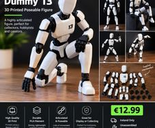 3D Printed Dummy 13  Poseable Figure