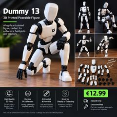 3D Printed Dummy 13  Poseable Figure