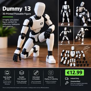3D Printed Dummy 13  Poseable Figure