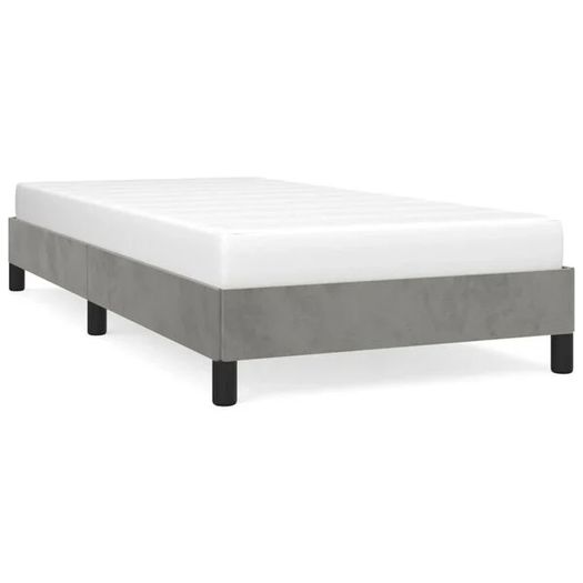 Bed Frame without Mattress Light Grey 90x190 cm Single Single Velvet