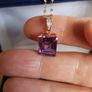 10 ct gold Amethyst and Diamonds pendant Image 7