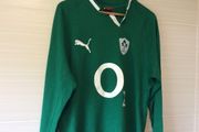 Ireland Rugby Jersey. Season 2011/2012. Official Puma Mens Long Sleeved Home Jersey. Authentic Original From 2011. Not A Modern Day Remake.