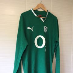 Ireland Rugby Jersey. Season 2011/2012. Official Puma Mens Long Sleeved Home Jersey. Authentic Original From 2011. Not A Modern Day Remake.