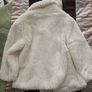 Cream Faux Fur Ladies Jacket Size 8 Image 2