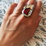 Unique design ring with a red angel wing stone Image 3