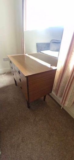 Schreiber mid century teak veneer dresser