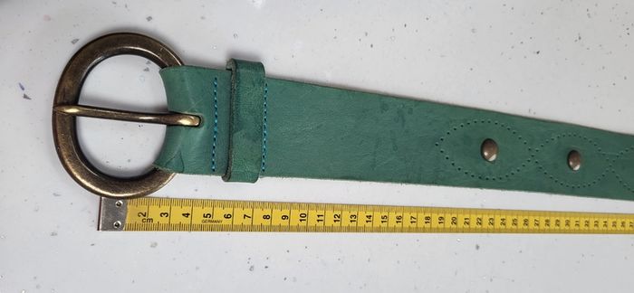 FRANGI Green Leather Studded Belt