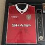 Man Utd 1999 Treble winning champions league jersey signed by Sheringham & Solskjaer Image 3