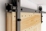 Sliding Barn Door Kit 8FT/240CM Black Heavy Duty Barn Door Sliding Hardware Track Kit for Single Wood Door 120CM Wide