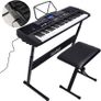61 Key Electronic Keyboard Piano with Music Stand, Digital Piano Bench, Lighted Keyboard, Music Keyboard with Headphones for Beginner, MP3/Recorder/Bluetooth, Music Keyboard Image 3