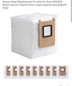 Vacuum Bags Replacement for eufy for Omni E25/E28 Robot Vacuum Cleaner Parts, Large Capacity Dust Bags(10 Pack)