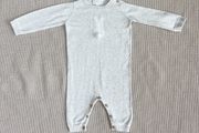 The Little White Company Organic Cotton Bunny Pom-Pom Knitted Romper 6-9 Months